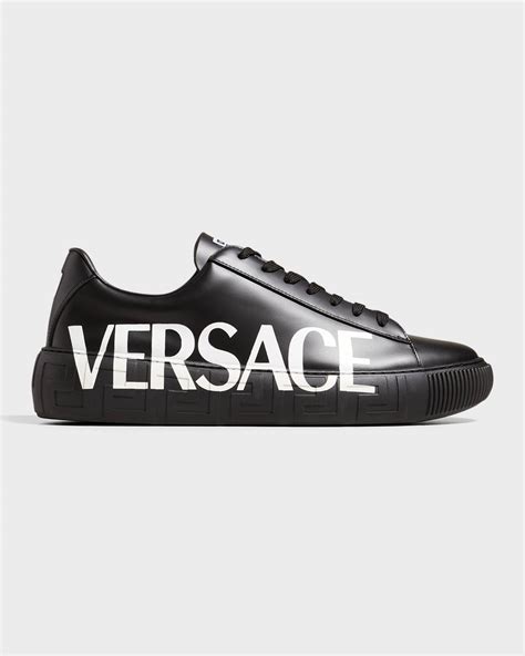 Versace Logo Leather Sneakers on SALE 